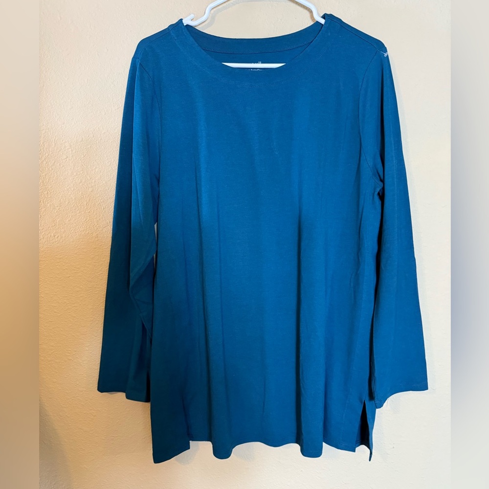 J Jill marine blue Lux Supima forward seam tunic size large petite